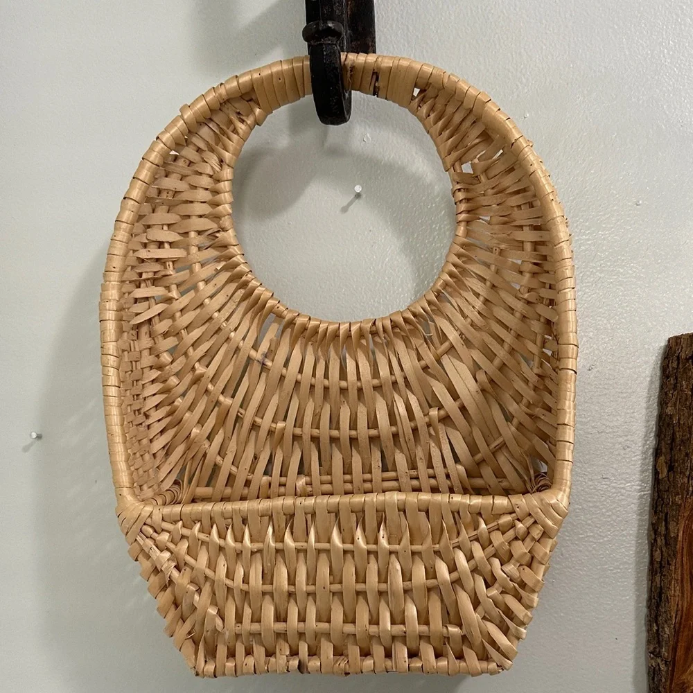 Vintage Woven Lightweight Decorative Wall Basket Boho